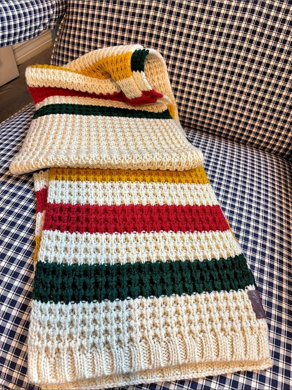 Pendleton crocheted Striped Knit Scarf